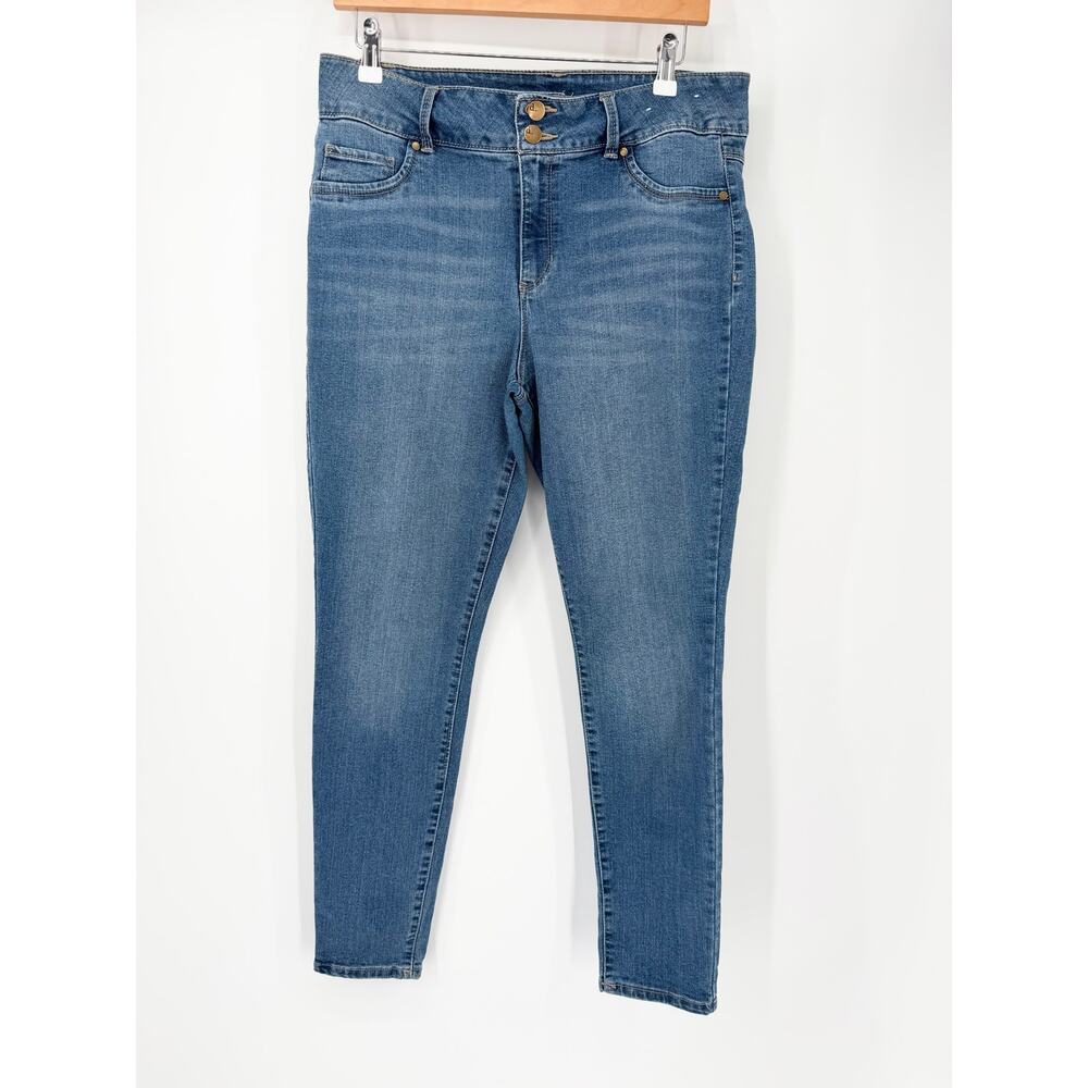 d.jeans Women's 12 Blue Recycled REPREVE Stretch Skinny Jeans Double Button